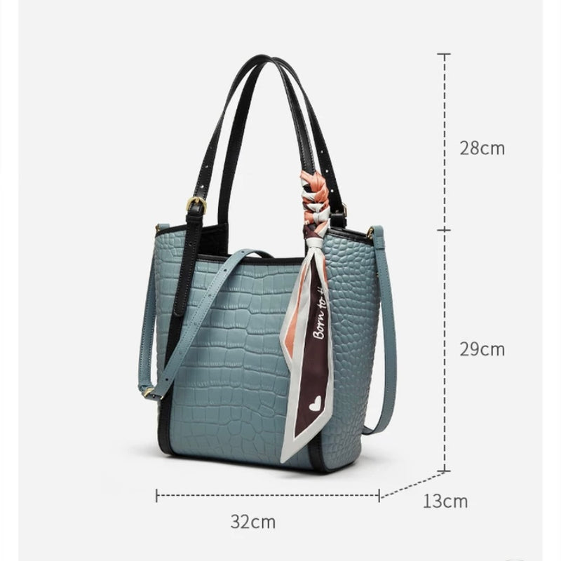 Genuine leather tote bag fashionable shoulder bag