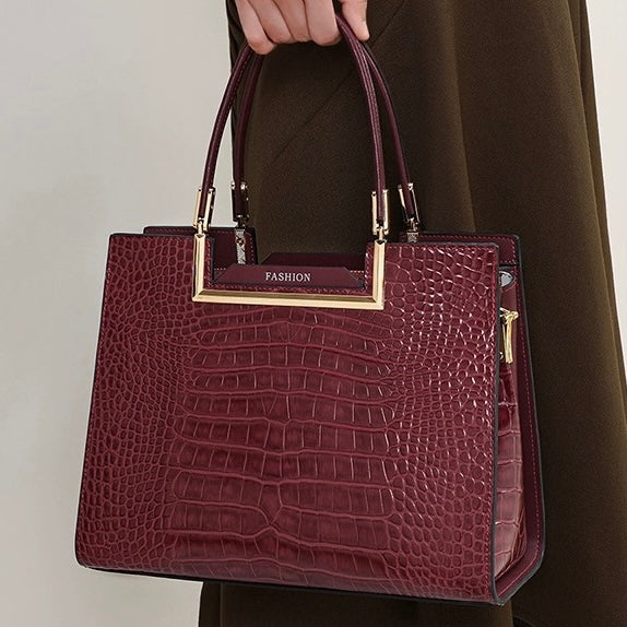 Crocodile leather fashion bag